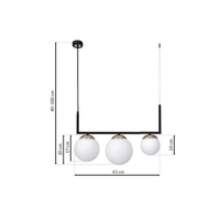 Milagro - Lampa wisząca SPARTA BLACK / GOLD 3xE14