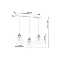 Milagro - Lampa wisząca KANE WHITE 3xE27