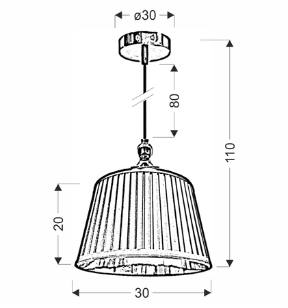 AMORE LAMPA WISZĄCA 1X60W E27 STOŻEK CZARNY