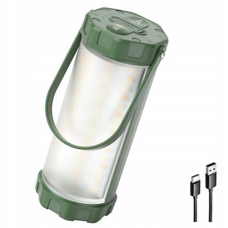Lampa LED Kempingowa Akumulator Ładowanie USB C Wodoodporna IP68 1200 Lumen