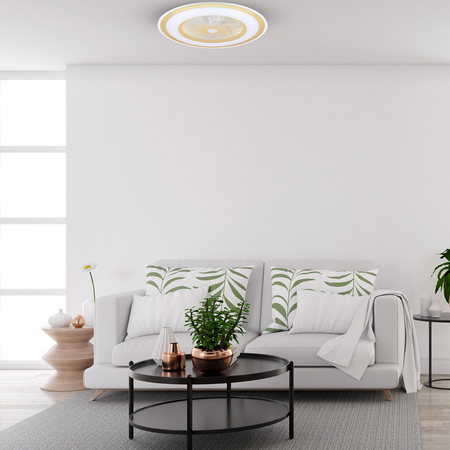 Milagro - Plafoniera LED ZONDA GOLD 48W z wentylatorem