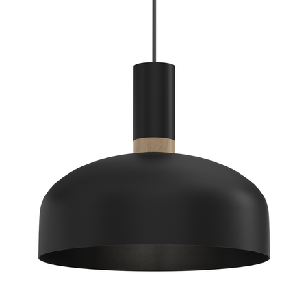 Milagro - Lampa wisząca MALMO BLACK/WOOD 1xE27