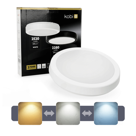 Plafon LED NAIROS G2 24W 3CCT IP65 biały Kobi Premium