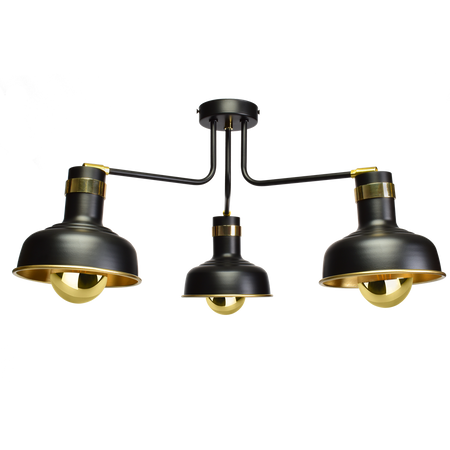 Milagro - Lampa sufitowa MARGO 3xE27 BLACK/GOLD 3xE27