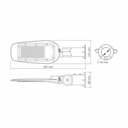 Lampa uliczna LED Videx Leya 50W obrotowa