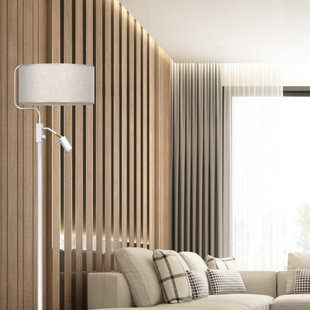 Milagro - Lampa podłogowa LINO BIEL / LEN 1xE27 + 1x mini GU10
