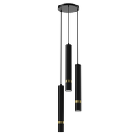 Milagro - Lampa wisząca JOKER BLACK/GOLD 3xGU10