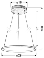 LUNE LAMPA WISZĄCA 30 OKRĄGŁY 18W LED 4000K CHROM