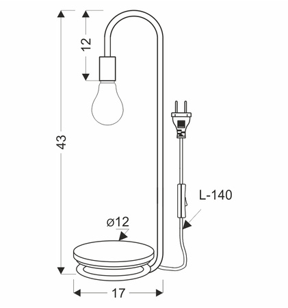 ABI LAMPKA STOŁOWA CZARNO ZŁOTY 1X40W E14