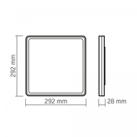 Plafon LED oprawa sufitowa czarna kwadratowa 24W 4000K 2400lm VL-DL3S-244B