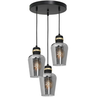 Milagro - Lampa wisząca RICHMOND BLACK / GOLD 3xE27  Koło