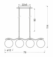 Candellux - Ramon Lampa Wisząca Chromowy 4X40W G9 Klosz Biały