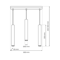 Lampa wisząca HUDSON WHITE 3xGU10