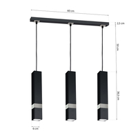 Milagro - Lampa wisząca VIDAR BLACK/CHROME 3xGU10