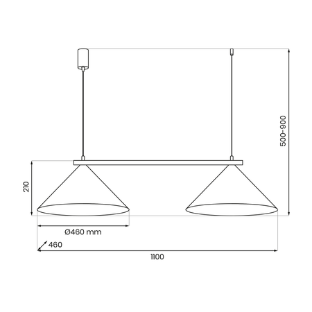 Milagro - Lampa wisząca CAPITAL  CZARNY-MIEDZIANY 2XGX53