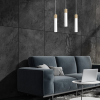Milagro - Lampa wisząca SOLO SAWN WHITE / PATINATED WOOD 3x mini GU10