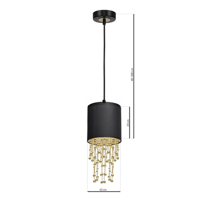 Milagro - Lampa wisząca ALMERIA BLACK/GOLD 1xE27