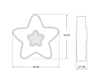 LAMPA  LED Dziecięca Różowa Gwiazdka 44W+Pilot DL-H03