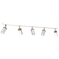 Milagro - Lampa sufitowa SOLO SAWN WHITE / PATINATED WOOD 5x mini GU10