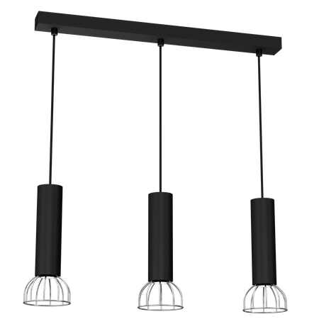 Milagro - Lampa Wisząca DANTE BLACK/SILVER 3x mini GU10