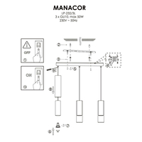 Lampa wisząca Manacor złota 3xGU10
