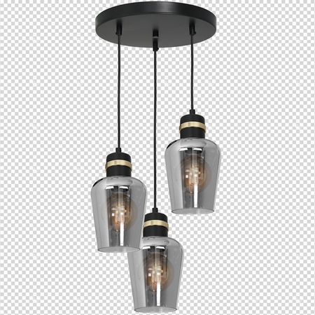 Milagro - Lampa wisząca RICHMOND BLACK / GOLD 3xE27  Koło