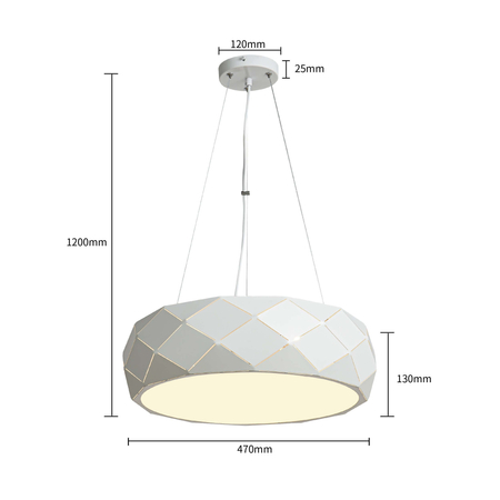 Lampa wisząca Reus biała 3xE27
