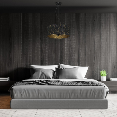 Milagro - Lampa wisząca SENSO Black/Gold 3xE27