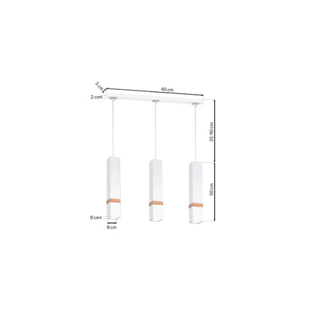 Milagro - Lampa wisząca VIDAR WHITE 3xGU10