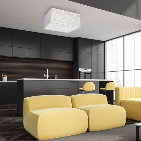 Milagro - Lampa sufitowa SENSO White/Gold kwadrat 3xE27
