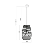 Milagro - Lampa wisząca ARONA BLACK 1xG9 fi 250