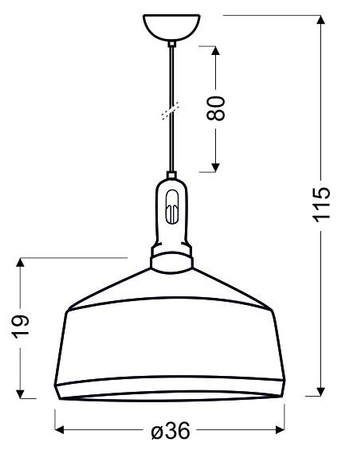 ROBINSON LAMPA WISZĄCA 36 1X60W E27 BIAŁY / WNĘTRZE ŻÓŁTE