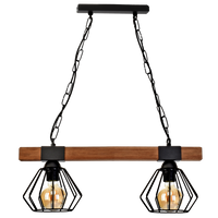 Milagro - Lampa wisząca ULF BLACK/WOOD 2xE27
