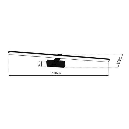 Milagro - Kinkiet SPLASH BLACK 100cm 21W LED