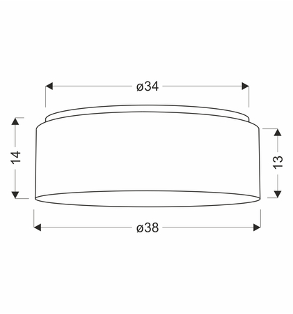 KIDDY lampa sufitowa 38 cm biały 2x40W E27 abażur biały
