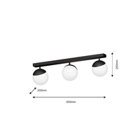 Milagro - Lampa sufitowa SFERA BLACK 3xE14