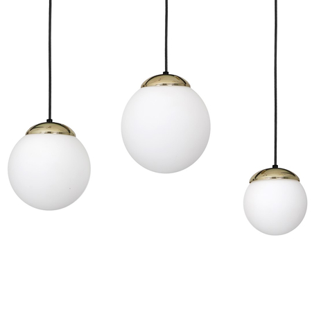 Milagro - Lampa wisząca SPARTA BLACK / GOLD 3xE14