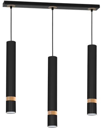 Milagro - Lampa wisząca JOKER BLACK/WOOD 3xGU10