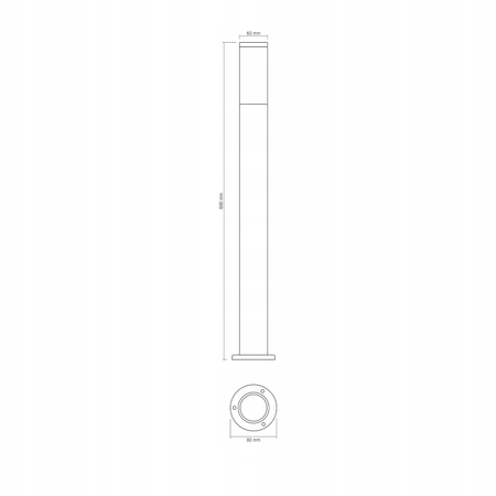 Słupek Oświetleniowy Okrągły Videx GU10 60 cm IP54 Aluminium Kąt 360 Czarny