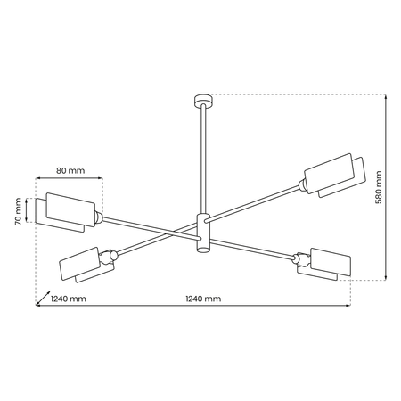 Milagro - Lampa sufitowa ASTRA 4xE27