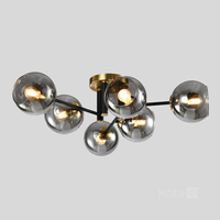 Lampa sufitowa GLOBE ELEGANCE SMOKE S6 6xE14 Kobi Design