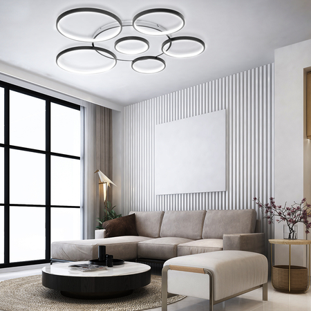 LAMPA DEKORACYJNA SUFIT 140W CZARNA + Pilot DL-F04 GIRONA