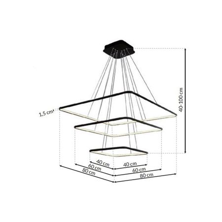 Milagro - LAMPA WISZĄCA NIX BLACK 117W LED