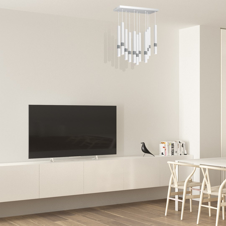 Milagro - Lampa wisząca CASTRO WHITE / CHROME 11xG9