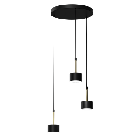 Milagro - Lampa wisząca ARENA BLACK/GOLD 3xGX53