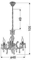 Candellux - Maria Teresa Lampa Wisząca 3X40W E14 Złoty