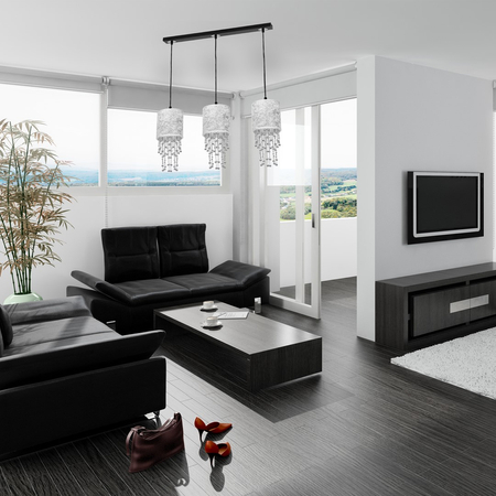 Milagro - Lampa wisząca ALMERIA SILVER/BLACK 3xE27