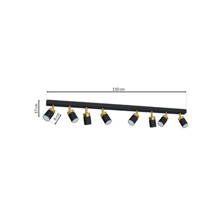 Milagro - Lampa sufitowa JOKER BLACK/GOLD 8xGU10