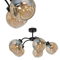 Milagro - Lampa sufitowa SOFIA AMBER 5xE27
