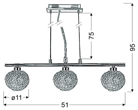 Candellux - Sphere Lampa Wisząca 3X40W G9 Chrom